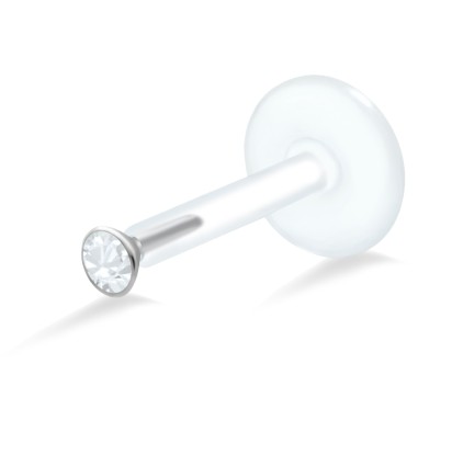 Stone Bezel Set Labret Push-in LA-181